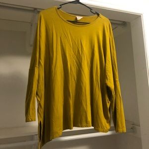 Andrea Jovine Mustard Asymmetrical Top Smoke Free Home 29ins long